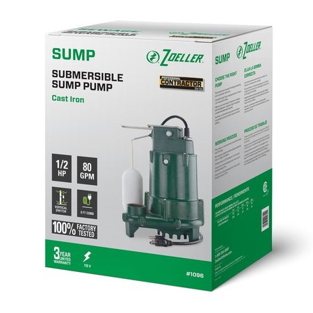 Zoeller SUB SUMP PUMP 1/2HP CI 1096-0001